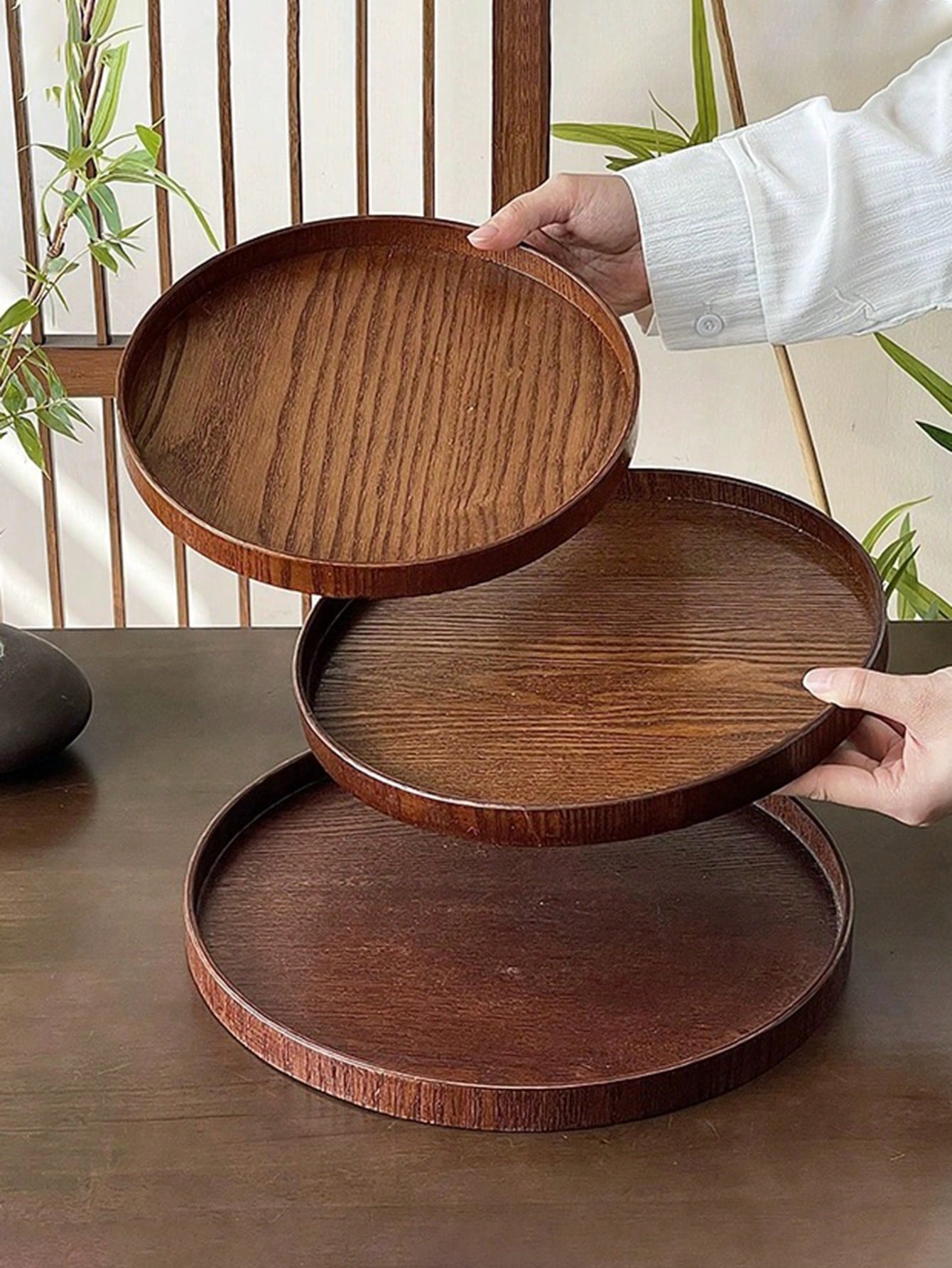 Coffee Tea Organizer - 1 шт./3 шт. Натуральный деревянный поднос