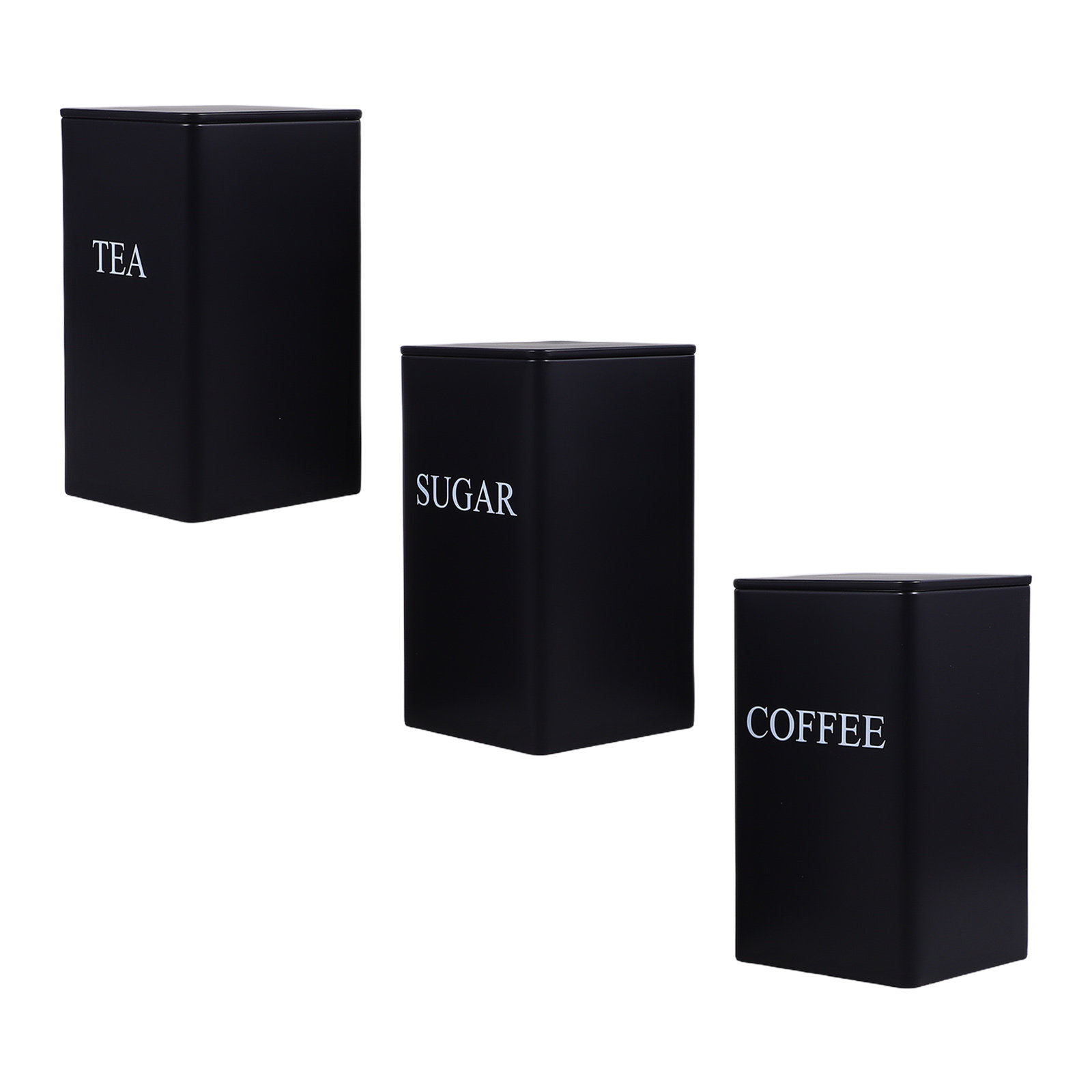 Coffee Tea Organizer - 3 шт. металлических квадратных контейнеров для