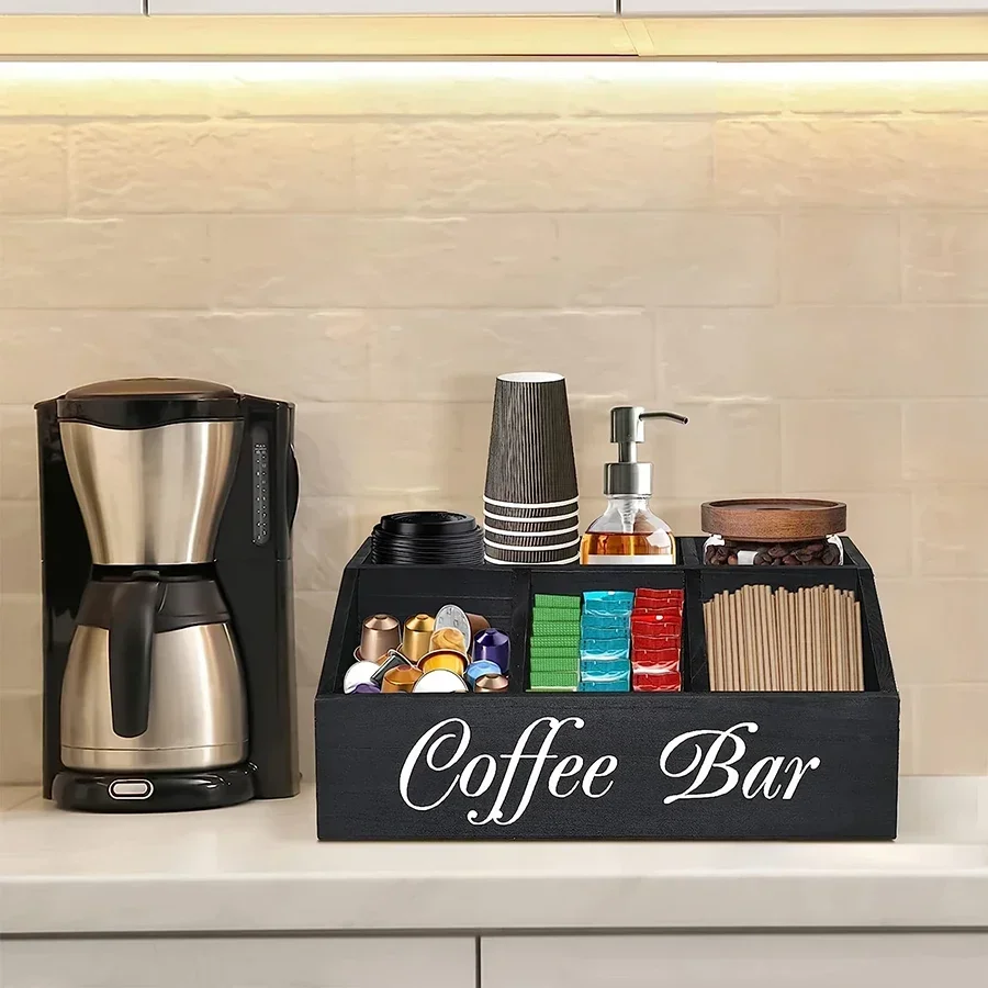 Coffee Tea Box - Коробка для хранения кофе, деревянная подставка