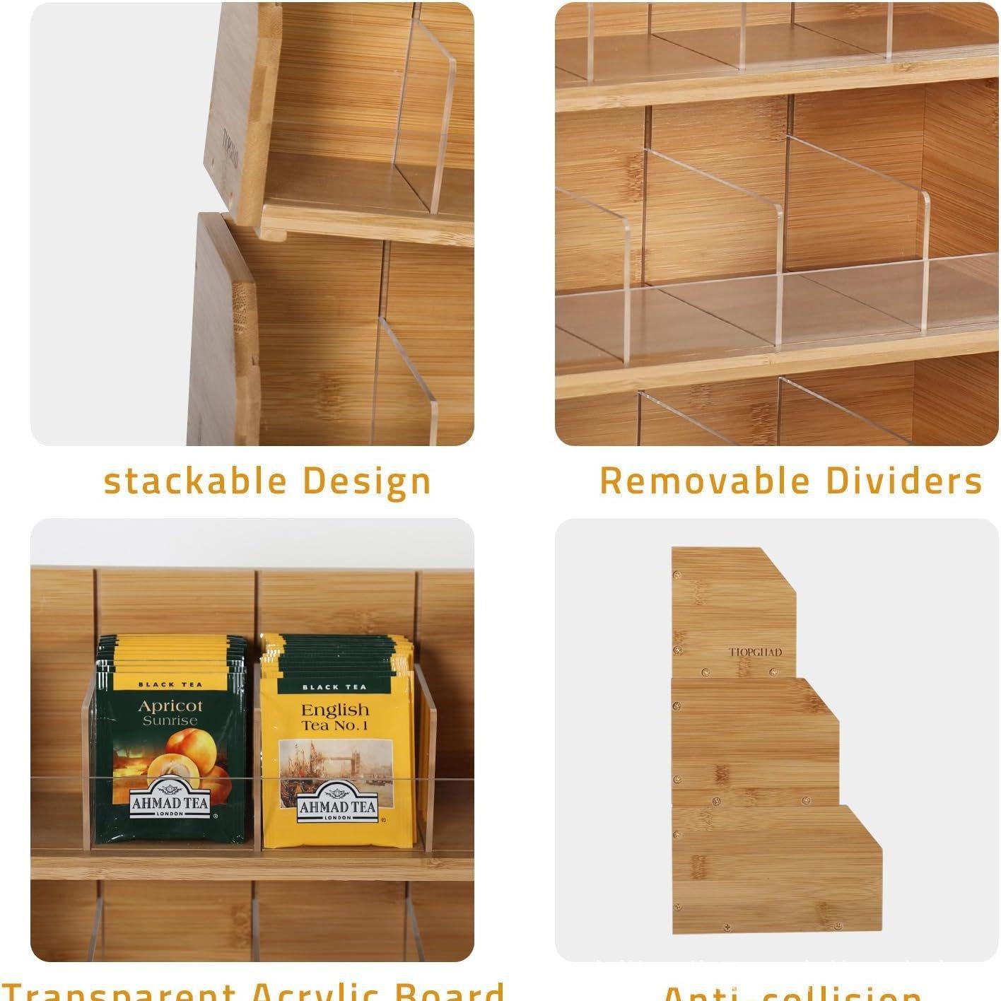 Бамбуковая коробка для хранени – обзор и цена Coffee Tea Organizer
