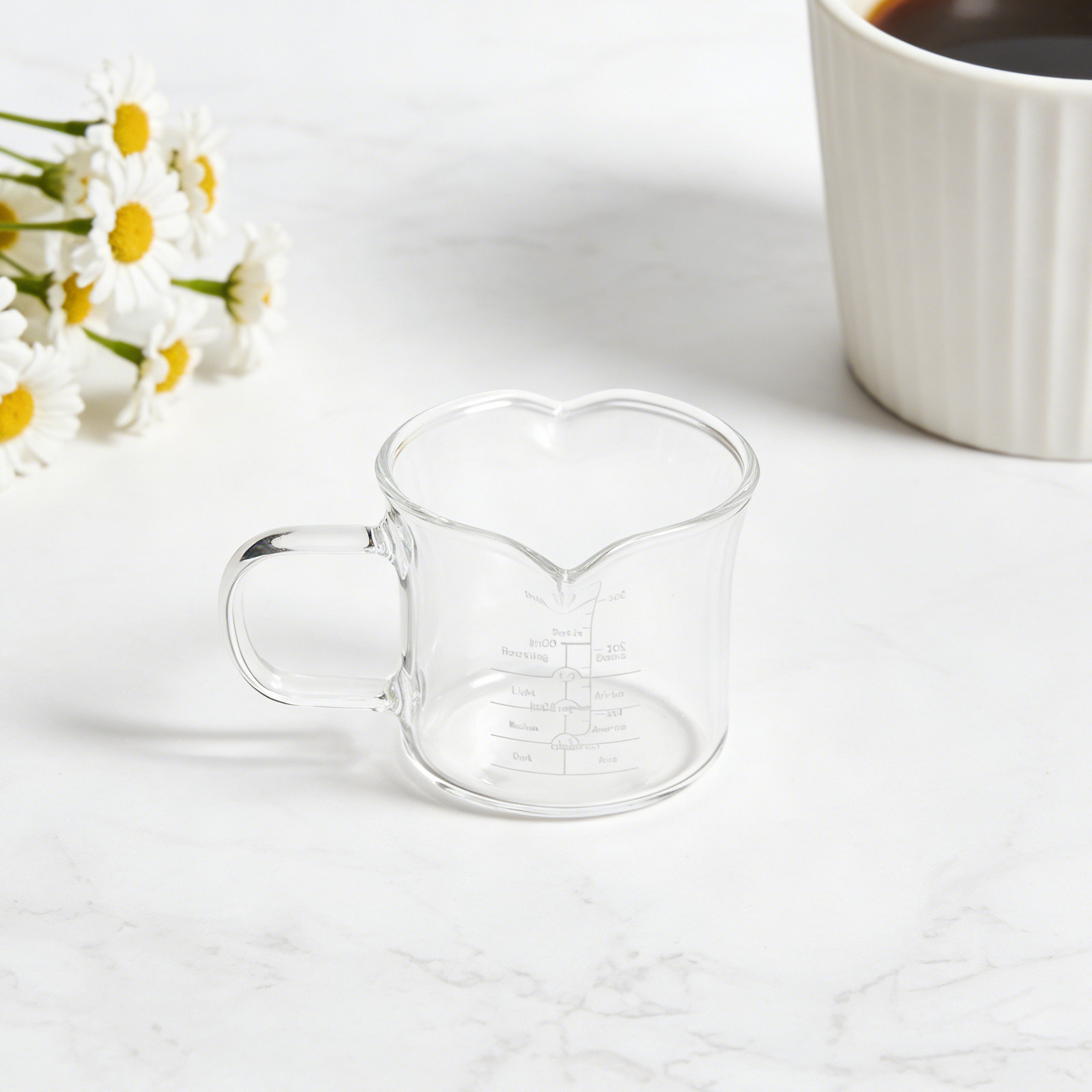 Стеклянный мерный стакан с дво – обзор и цена Coffee Tea Creamer